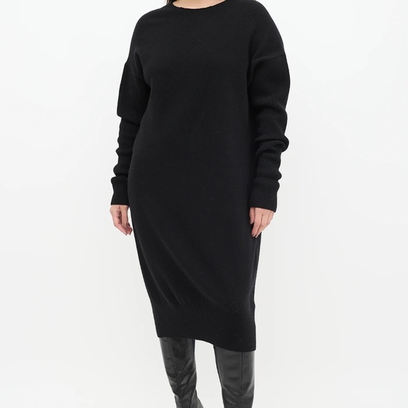 NEW Acne Studios Dita Black Wool Oversized  Knit Sweater Dress XS/S NWT - Picture 1 of 6